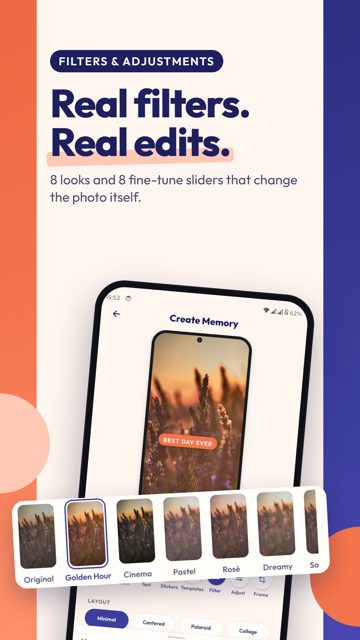 Mempaper screenshot: Mood filters and adjustments